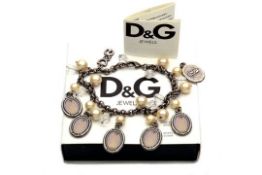 Ladies D&G Romantic Bracelet with Charms, Pearls & Crystals By D&G Jewels RRP £159