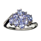 1.82ct Oval Cut Tanzanite & Platinum Over Silver Ring. Appraisal value $1886.00 approx £1224.72