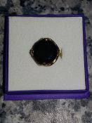 9ct gold ring with over 15 carat jet black natural diamond