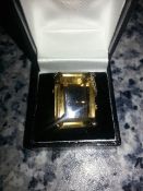 1 x 9ct gold ring with smoky quarts huge and beautiful