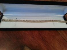 1 x Diamond bracelet dia 0.33ct. Gold on silver 925