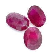 3x Oval Cut Ruby Gemstones totalling 23.22ct. $8,707.00 approx £5,723.79