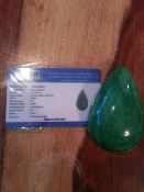 757.00ct natural loose emerald gemstone pear cabachon shape with certificate
