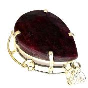 Designer Pear Cut Ruby & Silver Pendant - 303.19ct. Appraisal value $12,971.00 approx £8,527.94