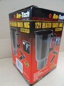 4 x Am-Tech Quality Tools. 12V Heated Travel Mugs. Stainless steel. Keeps any beverage warm, Ideal