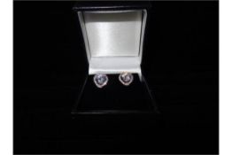 1 x Pair of 9 Carat Yellow Gold Cubic Zirconia Heart stud earings. Original manufacturers RRP £