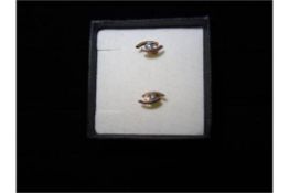 1 x Pair of 9 Carat Yellow Gold Crossover earrings with cubic zirconia. BRAND NEW AND BOXED!