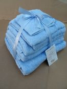 1 x Chamberlain & May 9 Piece Luxurious (BLUE BELL) 100% Egypian cotton Towel Bale. Price Marked