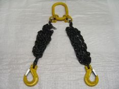 1 x 7mm double leg  Grade 80 Chain Sling With master link and Clevis Sling Hooks with safety