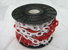 6 x 30m 6mm chain red & white chain - brand new
