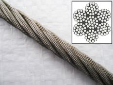 1 x APPROX 50m length of 5MM, 7 x 19, 316 Stainless Steel, Wire Rope Cable

Diameter - 5MM,