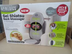 1 x Homedics Gel Shiatsu Back Massager with Technogel. Gel Heats. Unique technogel smooth like hands