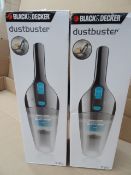 2 x Black and Decker Dustbuster. 7.2V Cordless handhell vacuums. High retail value, boxed.