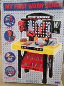 1 x My First Work Bench Kids Play set for aged 3+. Size: 75 x 50 x 26 cm. Boxed, unchecked/