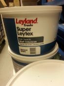 2 x LEYLAND TRADE SUPER LEYTEX BRILLANT WHITE MATT EMULSION 10l