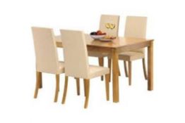 1 x Pallet to contain 5 x Texas 120cm Oak finish Dining tables. Brand new and Boxed. Total Pallet