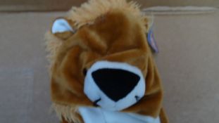 24 x Brite Power Lion kids Plush animal hats with built in hand warmers, Keep your little one warm