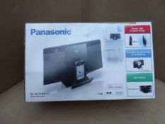 1 x Panasonic SC-HC25DBEBK 10W DAB Micro System with iPod/iPhone Dock and USB Playback. The slim