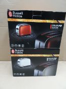 5 x Russell Hobbs 2 Slice Colours Toasters. Colours May Vary. RRP £29.99! RRP £149.95! Unchecked/