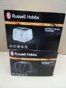 4 x Russell Hobbs 4 Slice Toasters. RRP £34.99 Each! Total RRP £139.96! Unchecked/Untested boxed