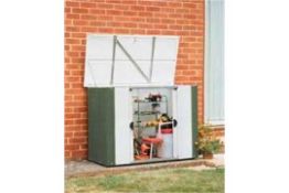 4x2 Metal Shed. Customer Returned Item. Contents not checked. Spares or repairs.