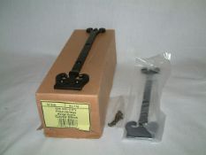 50x Black Fleur De Lys Hinge Fronts with screws Code No 712