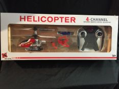 4 Channel Indoor I/R Helicopters - Infrared, high-grade metallic co-axial helicopter. EAN -