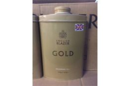 1 x Pallet to contain 560 x English Blazer Gold DeOdorising talc 250g. 'Shower your body with the