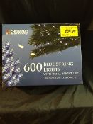 600 Blue String Lights - Ultra Bright LED - for indoor & outdoor use. _Customer return_Boxed_