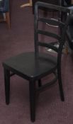60 x  Dark Framed Solid Wood Ladder Back Chairs

Seat Height         46cm
Back Height         89cm