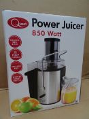 1 x Quest 850 Watt Power Juicer. 2L Pulp container, stainless steel blade, anti slip feet, built