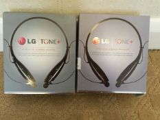 2 X LG Electronics Tone+ HBS-730 Bluetooth Headset  - Black - 10 hours of listening/15 hours of talk