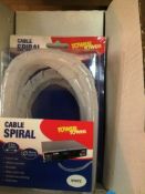 16 X TOWER BRANDED , EASY SPIRAL CABLE TIDY IN BLACK  BRAND NEW BLISTER PACKED
