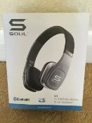 SOUL Volt SV3SLV Wireless Bluetooth Stereo Headset Hi-Definition On-Ear Headphones with Microphone -