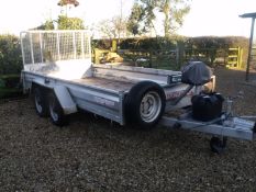 Wessex 3.5 ton twin axle plant trailer with fold down ramp.