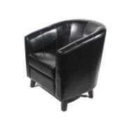 Pair of Contract Quality Tub Chairs in Black Faux Leather
Excellent Quality
Brand New & Boxed
Full