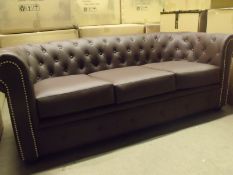 Brand New & Boxed 3 Seater Chesterfield
Matt Brown Faux Leather Upholstery
Great Quality
size