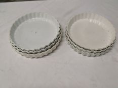 6 x white porcelain quiche dishes