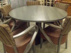 6 piece table and chair set with 2 matching bar stools solid wood 1200mm round table top