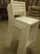 6 x white metal stacking bar stools