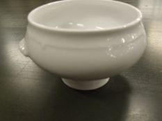36 x white diamond  soup bowls
plain white