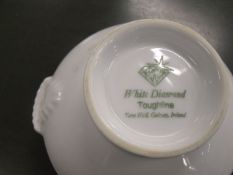 36 x white diamond  soup bowls
plain white