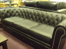 Brand New & Boxed 3 Seater Chesterfield
Matt Black Faux Leather Upholstery
Great Quality
size