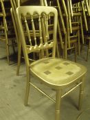 67 x used gold stacking banqueting chairs
make band international
good condition
made from