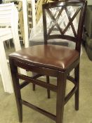 3 x brand new contract quality bar stools european beech wood finished in dark oak