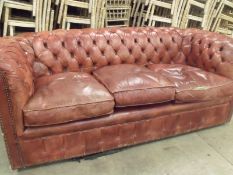 genuine used chesterfield sofa seat ripped