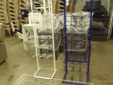 2 x metal display racks and 1 basket