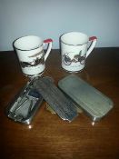 Two Vintage Rolls Razors together with a Pair of Rolls Royce & Ford Mugs - INCLUDES FREE UK