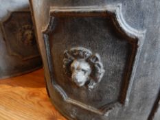 PAIR LEAD PLANTERS PROBABLY 19TH CENTURY. Condition: Not quite circular anymore. Overflow hole in