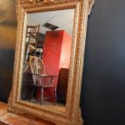 FRENCH GILT MIRROR. Condition: Minor restoration to frame, the Mirror Plate an old replacement.